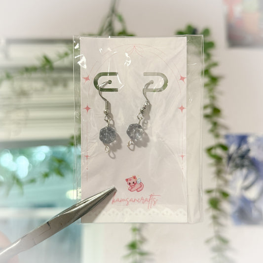 Czech blue flower earrings