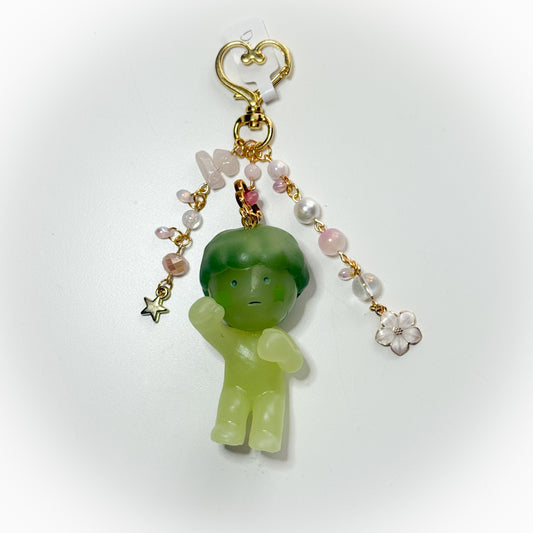 Sakura Pink Smiski Keychain (Gold)