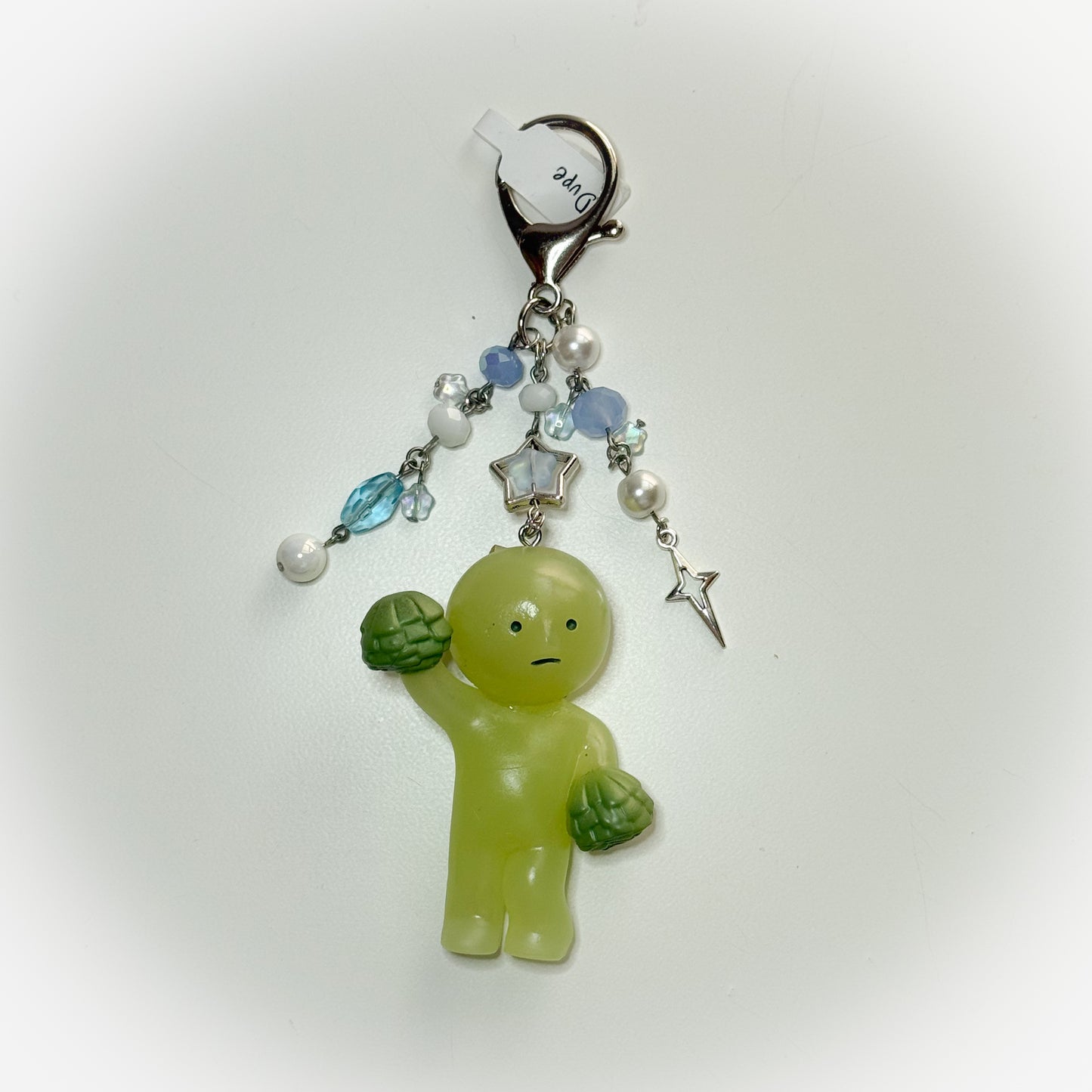 Blue Beaded Smiski Keychain