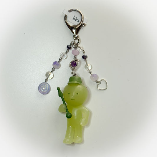 Purple Beaded Smiski Keychain